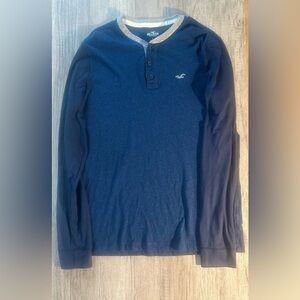 Men’s Hollister California Blue Long Sleeve Shirt Size Large